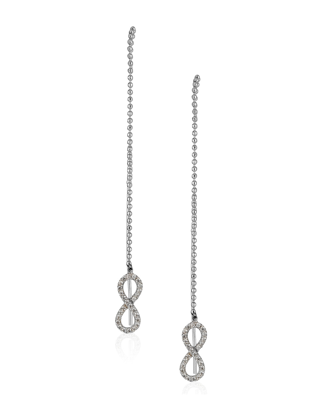 Gold-Polished Half Hoop Earring With Dangling Cz Stone For Women - Wahe Jewels - Swadesiicart