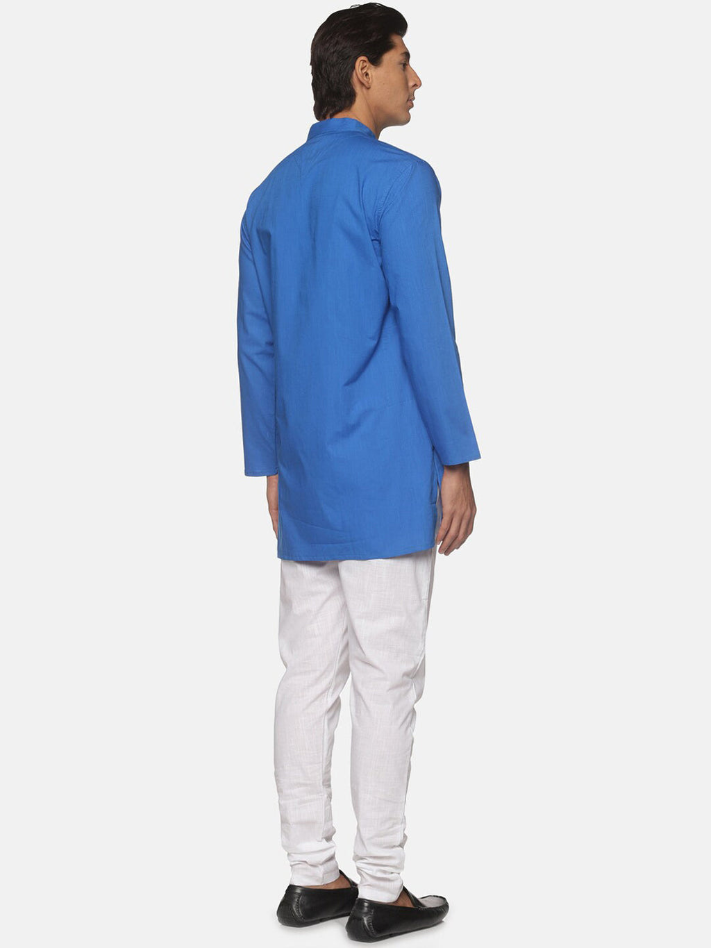 Sethukrishna Men Blue Pure Cotton Kurta with Pyjamas | Grocsy