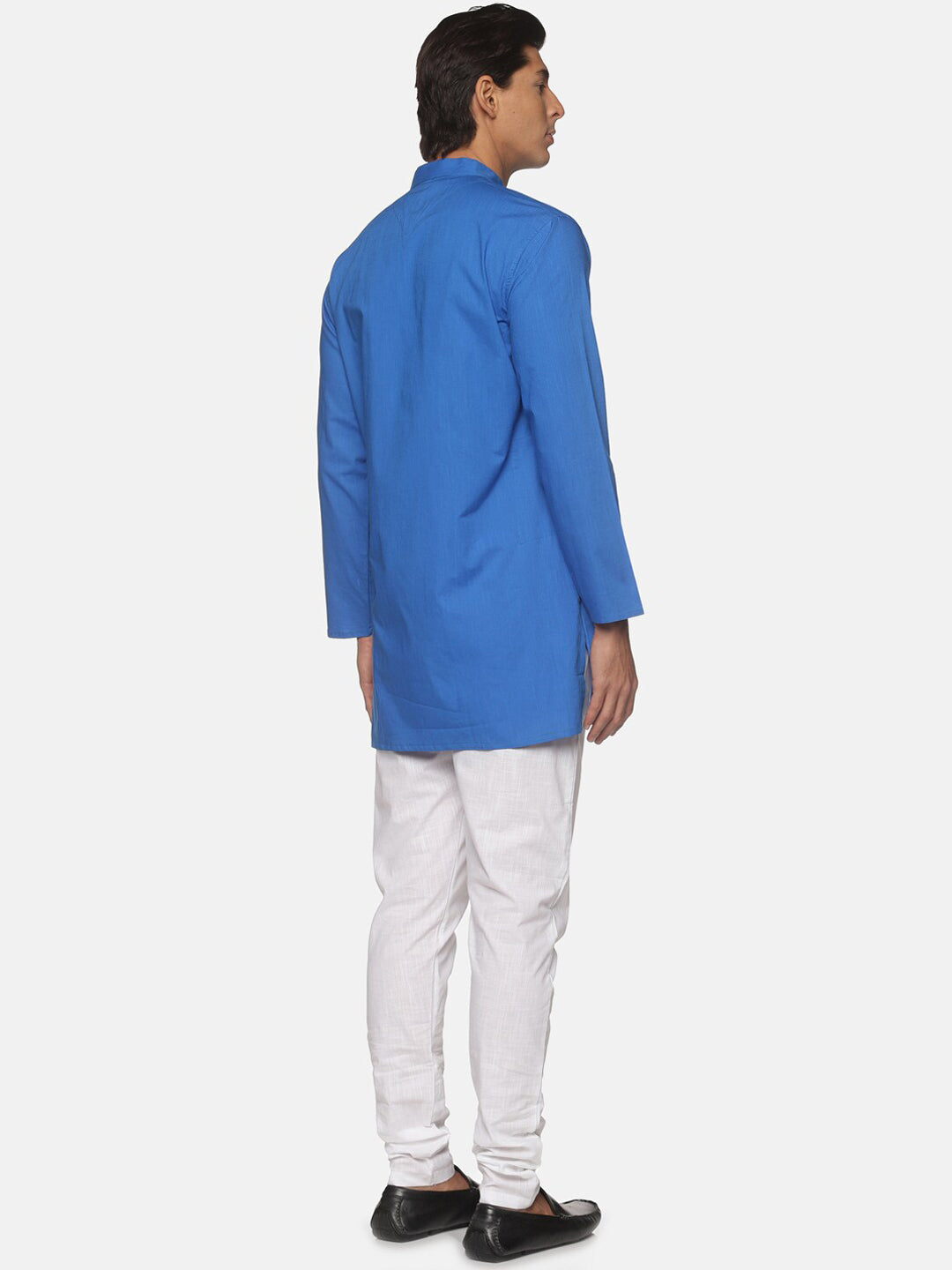 Sethukrishna Men Blue Pure Cotton Kurta with Pyjamas | Grocsy