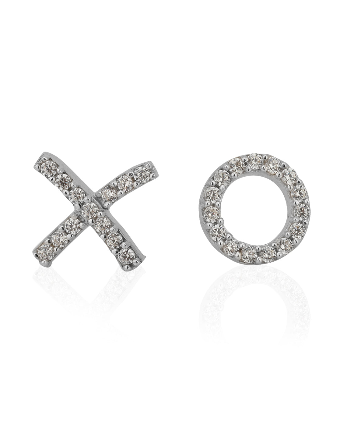 Rhodium Plated Cz Circular Stud Earring For Women - Wahe Jewels - Swadesiicart