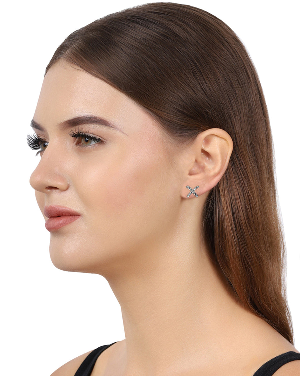 Rhodium Plated Cz Circular Stud Earring For Women - Wahe Jewels - Swadesiicart