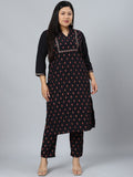 Sztori Floral Printed Regular Kurta with Trousers | Grocsy