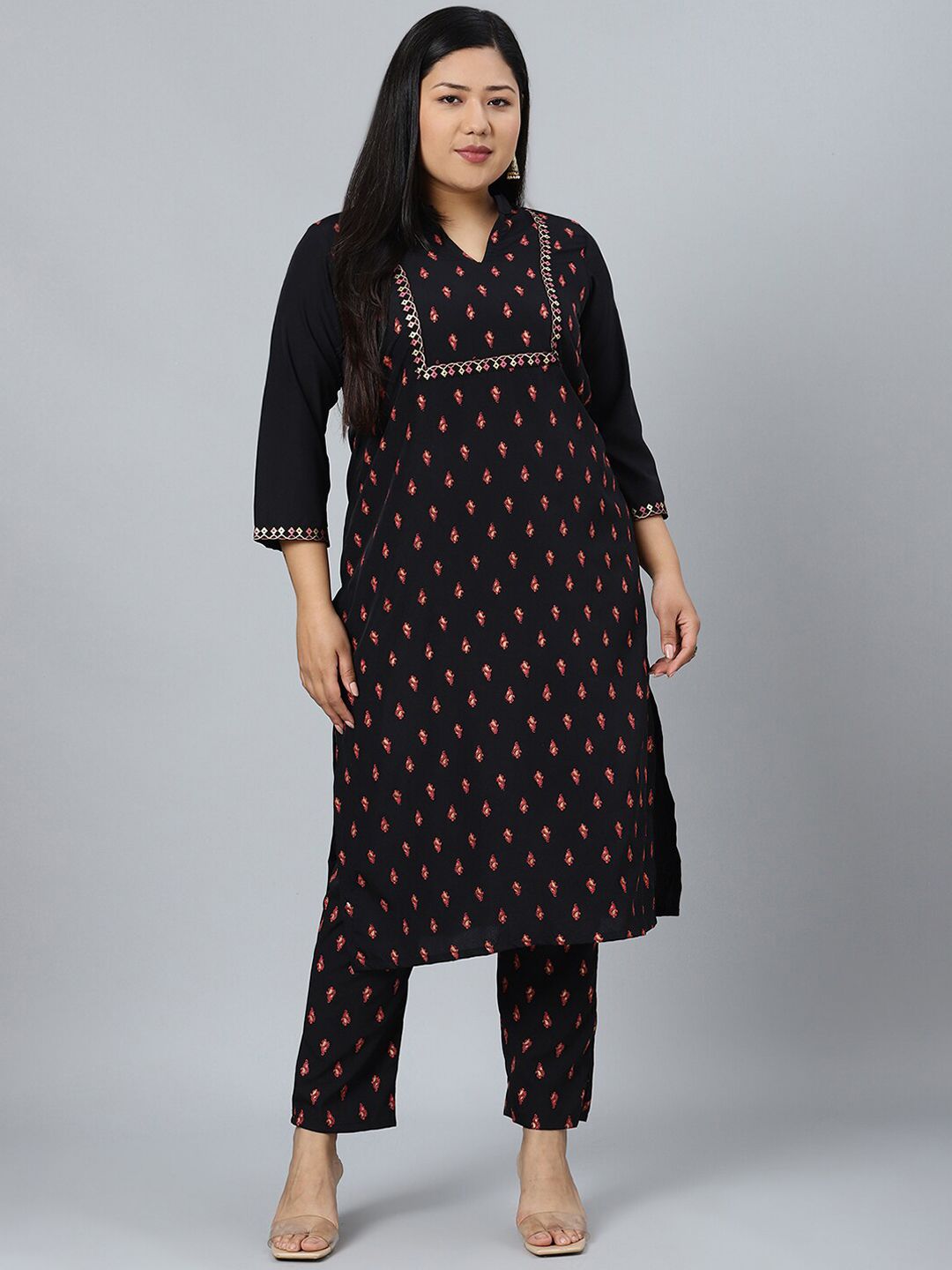 Sztori Floral Printed Regular Kurta with Trousers | Grocsy