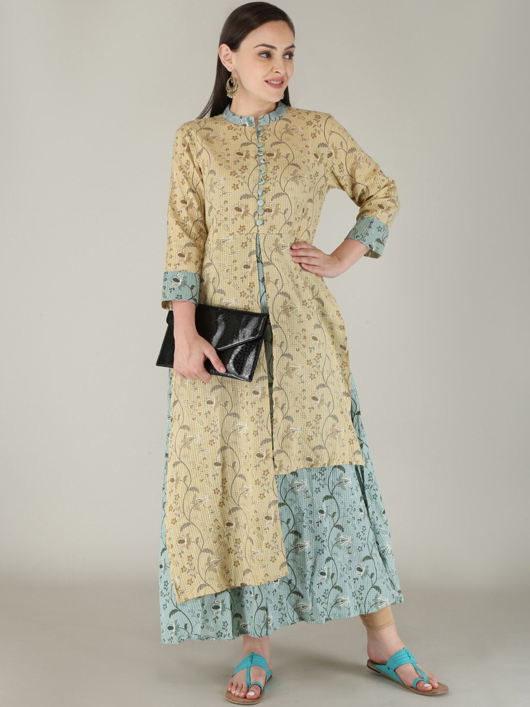 HERE&NOW Women Floral Printed Cotton Kurta | Grocsy