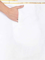 Sethukrishna Men White Solid Readymade Pocket Dhoti | Grocsy