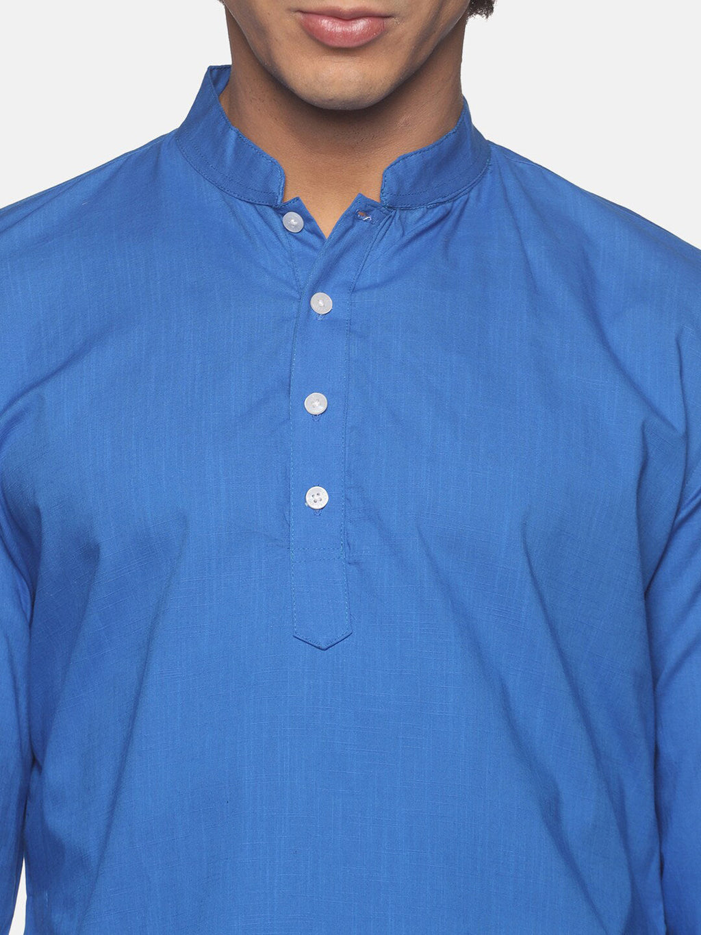 Sethukrishna Men Blue Pure Cotton Kurta with Dhoti Pants | Grocsy