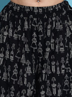 TAG 7 Ethnic Motifs Printed Pure Cotton Flared Ethnic Palazzo | Grocsy