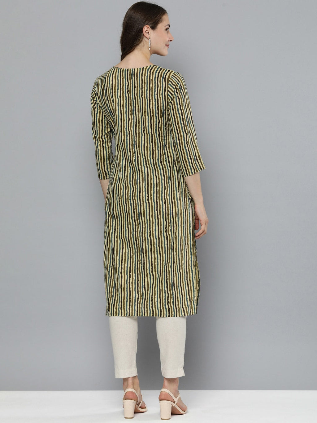 HERE&NOW Striped Kurta | Grocsy