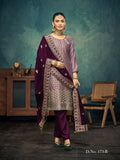 Anaita Light Purple Premium Embroidered with servos waki diamond Vichitra Silk Stitched Salwar Suit | Grocsy