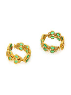 Women's Natural Green Stone with Moissanite Diamond earrings - Ruby Raang | Grocsy