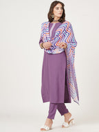 HERE&NOW Straight Kurta with Trousers & Dupatta | Grocsy