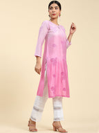 HOUSE OF KARI Floral Chikankari Embroidered Kurta | Grocsy