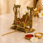 Chhariya Crafts Metal Krishna Laddu Gopal Jhula for Janmashtami | Grocsy