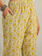 Sangria Ethnic Motifs Printed Gotta Patti Kurta With Trouser & Dupatta | Grocsy