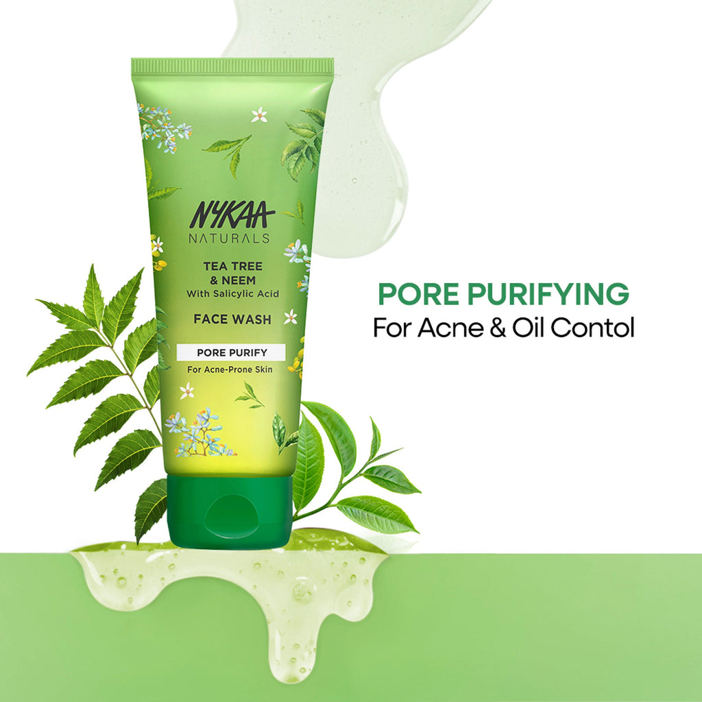 Nykaa Anti-Acne Face Wash With Salicylic Acid, Tea Tree & Neem - For Oily & Acne Prone Skin - Salicylic Acid Tea Tree Neem | Grocsy