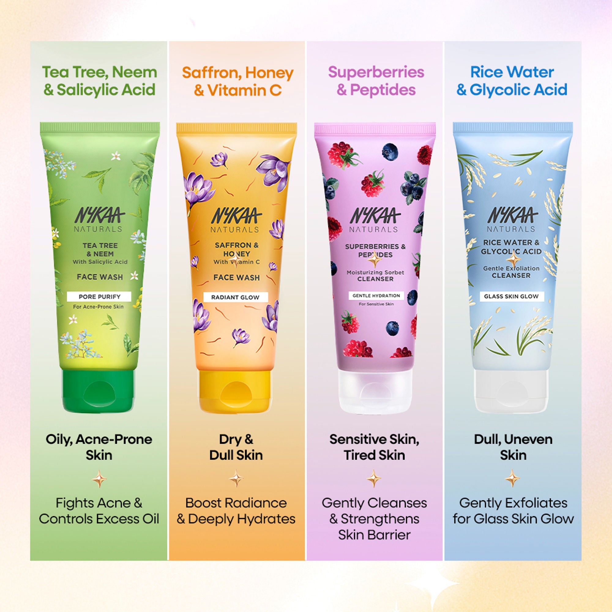Nykaa Anti-Acne Face Wash With Salicylic Acid, Tea Tree & Neem - For Oily & Acne Prone Skin - Vitamin C Saffron Honey | Grocsy