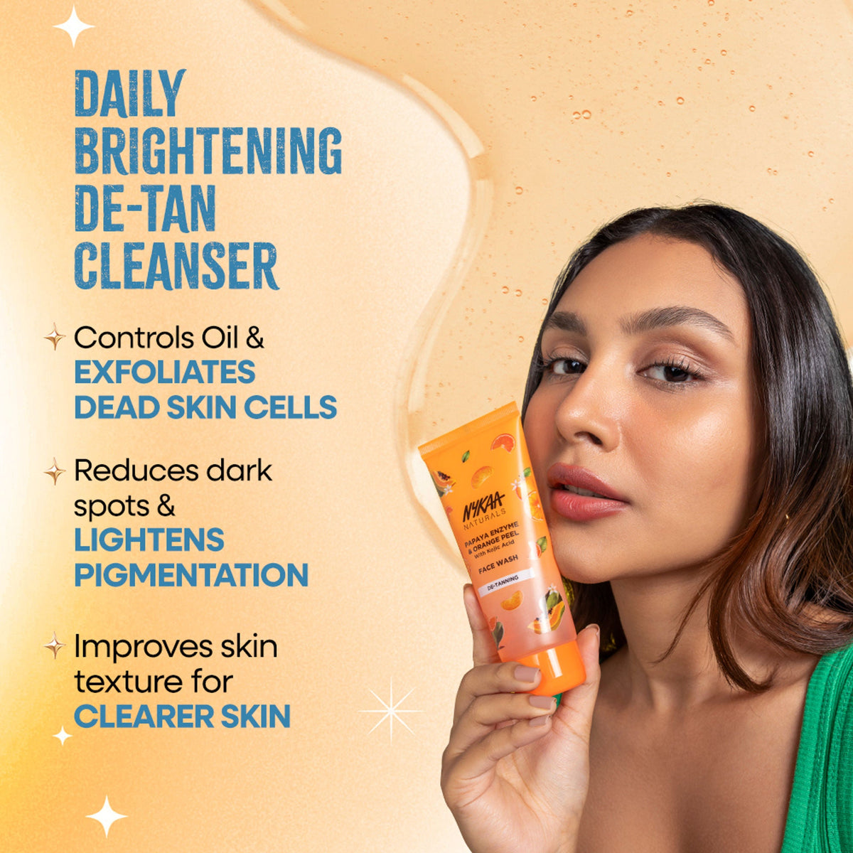 Nykaa Anti-Acne Face Wash With Salicylic Acid, Tea Tree & Neem - For Oily & Acne Prone Skin - Kojic Acid Papaya Enzyme Orange Peel | Grocsy