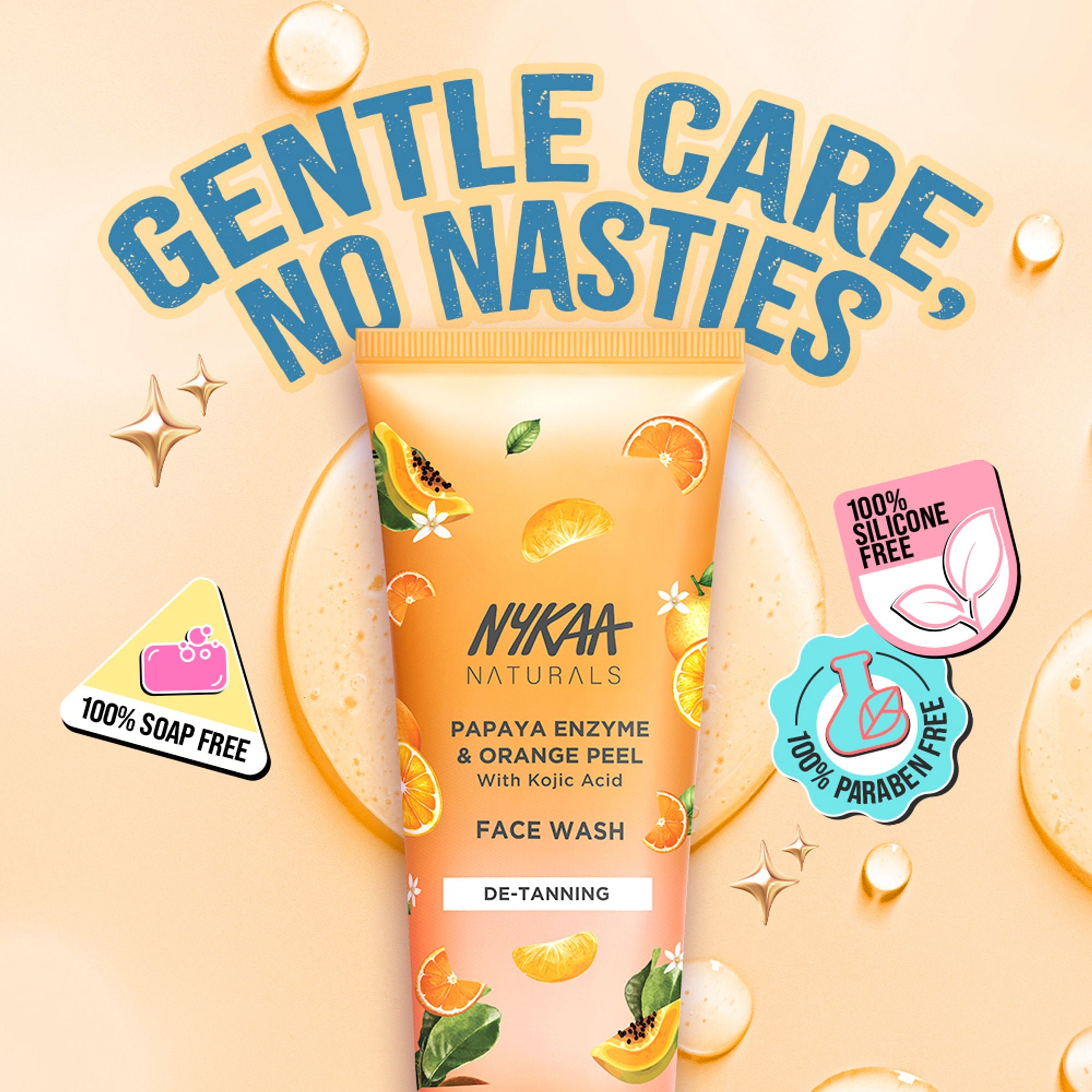 Nykaa Anti-Acne Face Wash With Salicylic Acid, Tea Tree & Neem - For Oily & Acne Prone Skin - Kojic Acid Papaya Enzyme Orange Peel | Grocsy