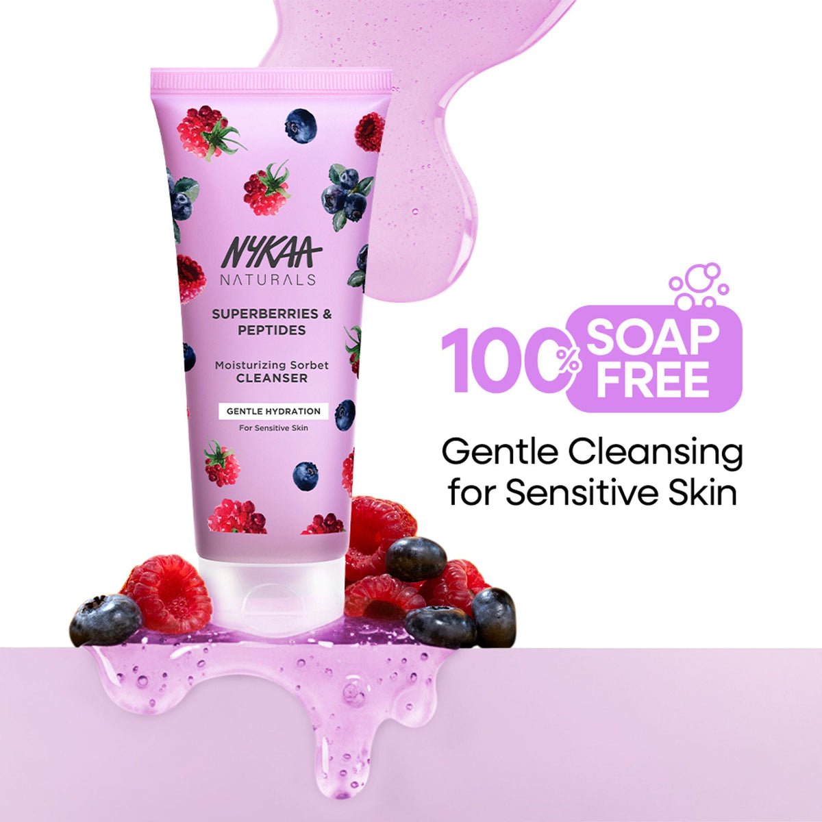 Nykaa Anti-Acne Face Wash With Salicylic Acid, Tea Tree & Neem - For Oily & Acne Prone Skin - Peptides Superberries | Grocsy