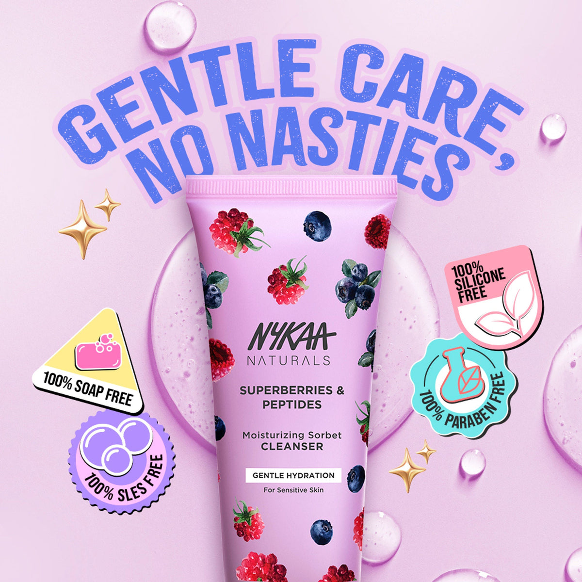 Nykaa Anti-Acne Face Wash With Salicylic Acid, Tea Tree & Neem - For Oily & Acne Prone Skin - Peptides Superberries | Grocsy