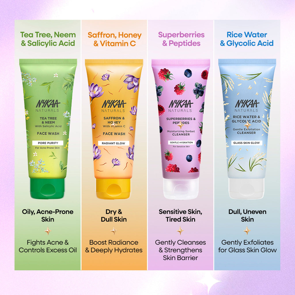 Nykaa Anti-Acne Face Wash With Salicylic Acid, Tea Tree & Neem - For Oily & Acne Prone Skin - Peptides Superberries | Grocsy