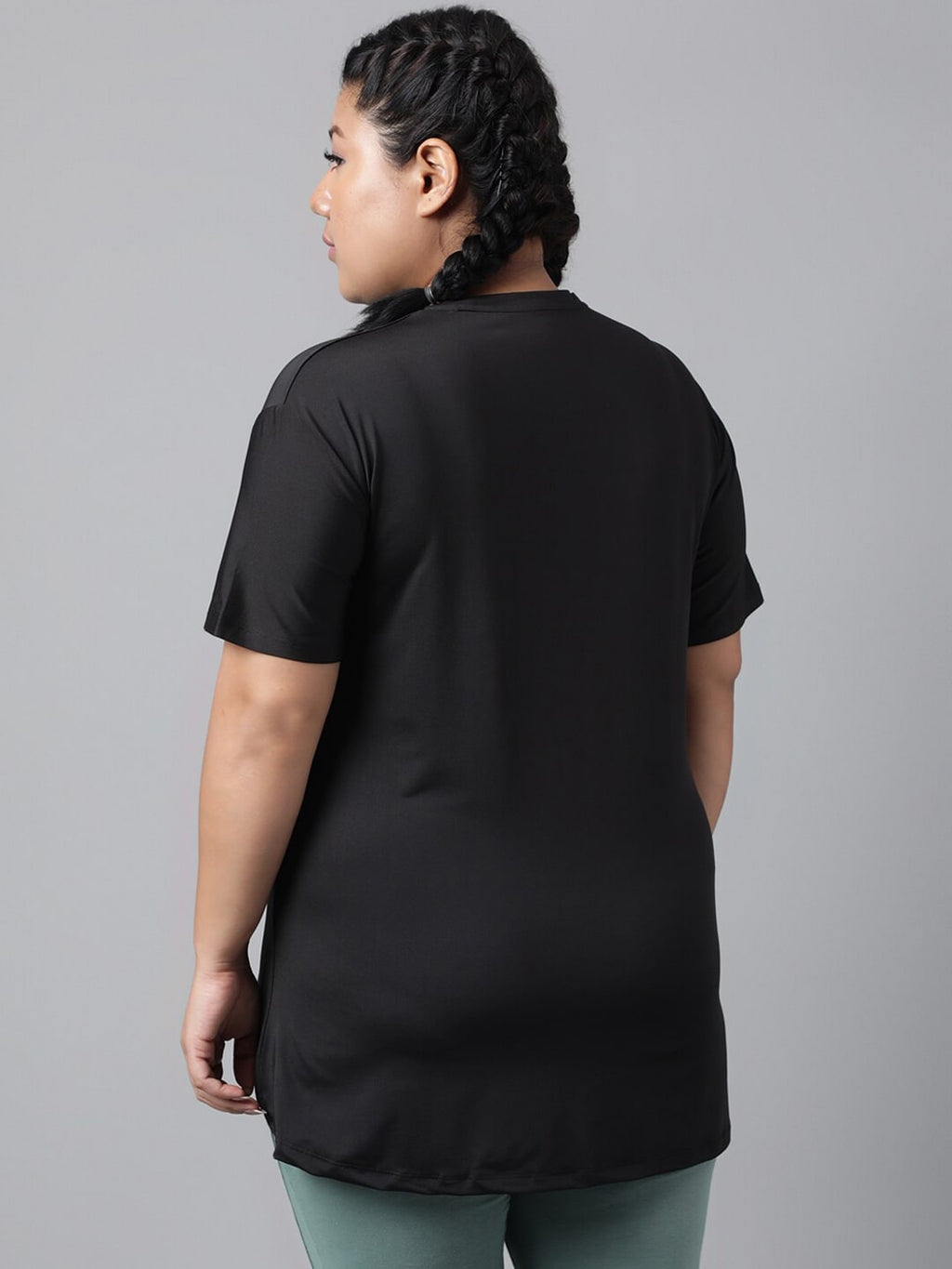 MKH Typography Printed Plus Size Drop Shoulder Sleeves Relaxed Fit Dri-FIT Sports T-shirt | Grocsy