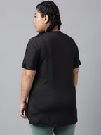MKH Typography Printed Plus Size Drop Shoulder Sleeves Relaxed Fit Dri-FIT Sports T-shirt | Grocsy