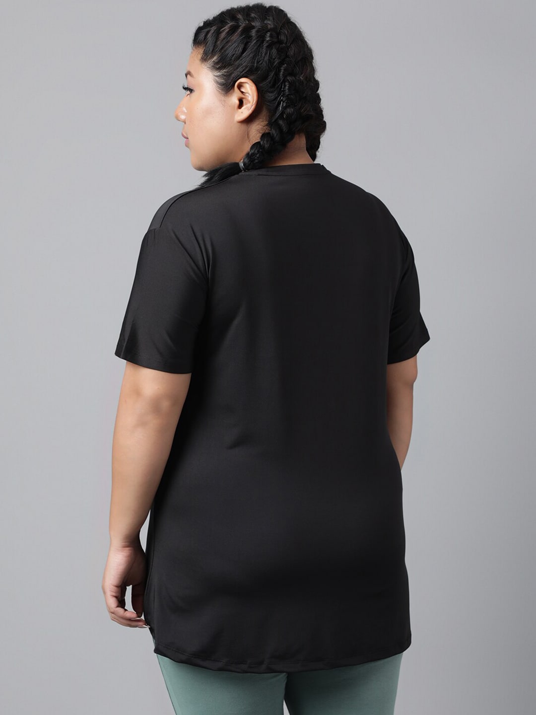 MKH Typography Printed Plus Size Drop Shoulder Sleeves Relaxed Fit Dri-FIT Sports T-shirt | Grocsy
