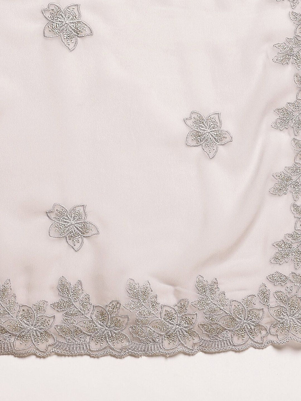 kasee Floral Embroidered Poly Gerogette Saree | Grocsy