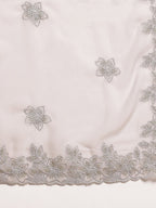 kasee Floral Embroidered Poly Gerogette Saree | Grocsy