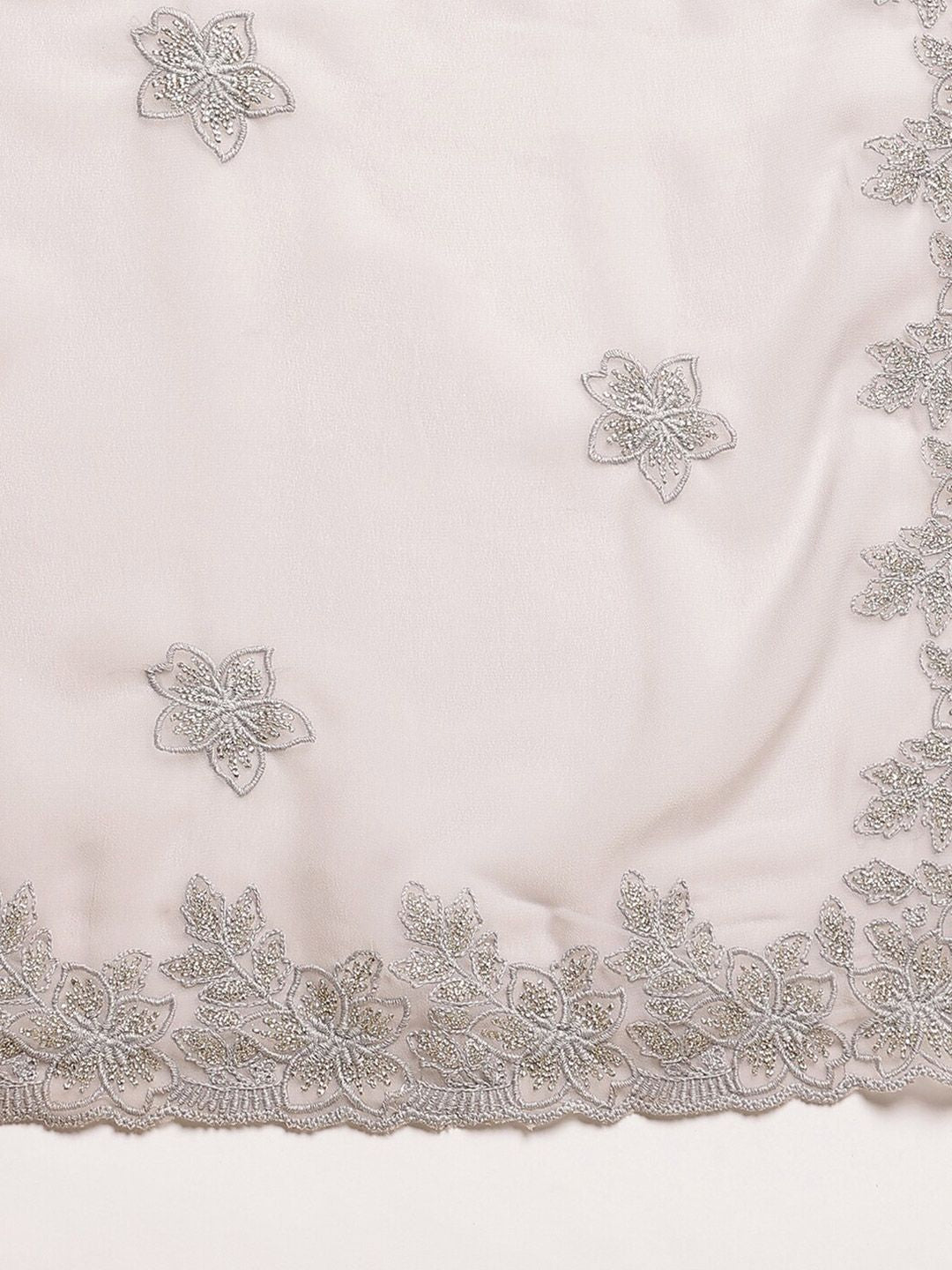 kasee Floral Embroidered Poly Gerogette Saree | Grocsy