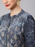 Aks Ethnic Motifs Printed Mandarin Collar Straight Kurta | Grocsy