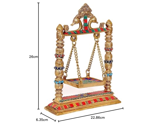 AONA Brass Swing Jhula for Ladoo Gopal Idol Statue | Grocsy
