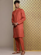 House of Pataudi Men Jashn Kurta & Trousers With Nehru Jacket | Grocsy