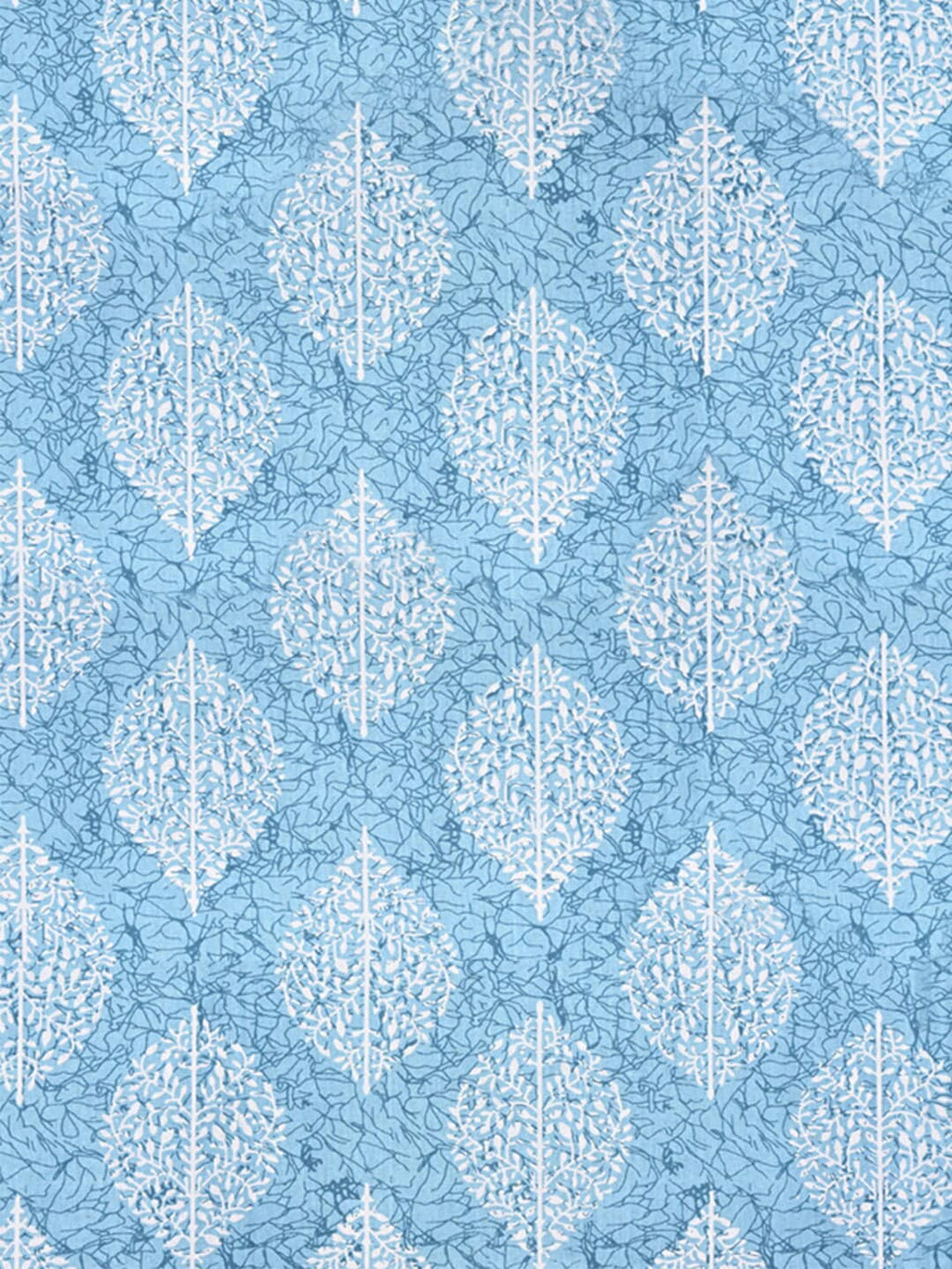 Urban Magic Blue Ethnic Motifs Printed Cotton 104 TC Queen Bedsheet With 2 Pillow Covers | Grocsy