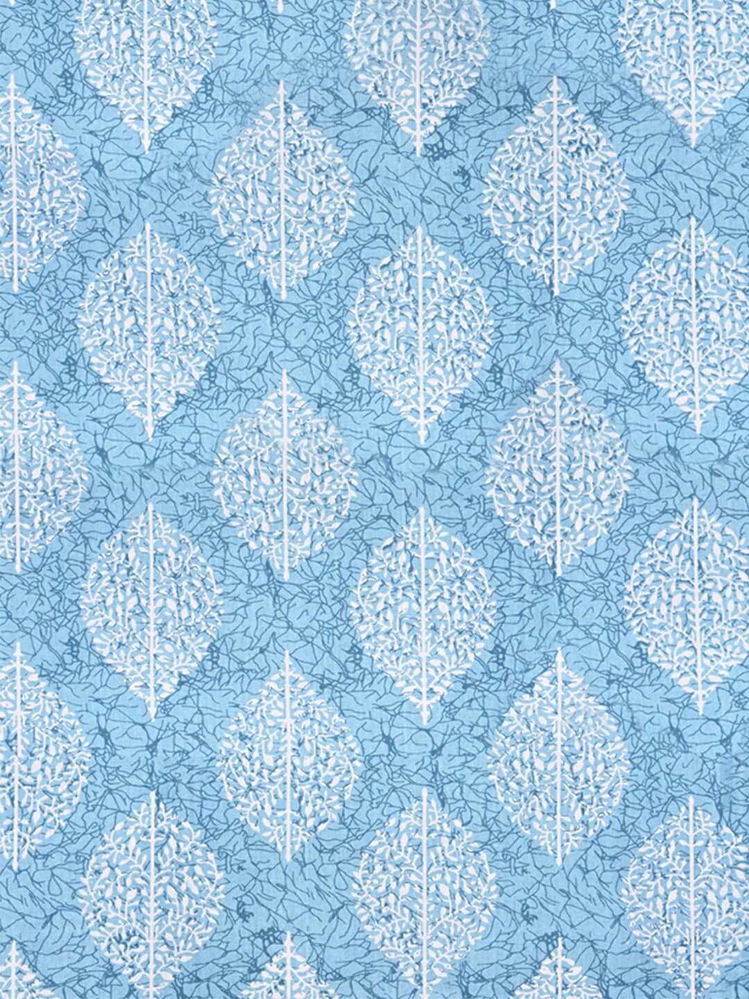 Urban Magic Blue Ethnic Motifs Printed Cotton 104 TC Queen Bedsheet With 2 Pillow Covers | Grocsy