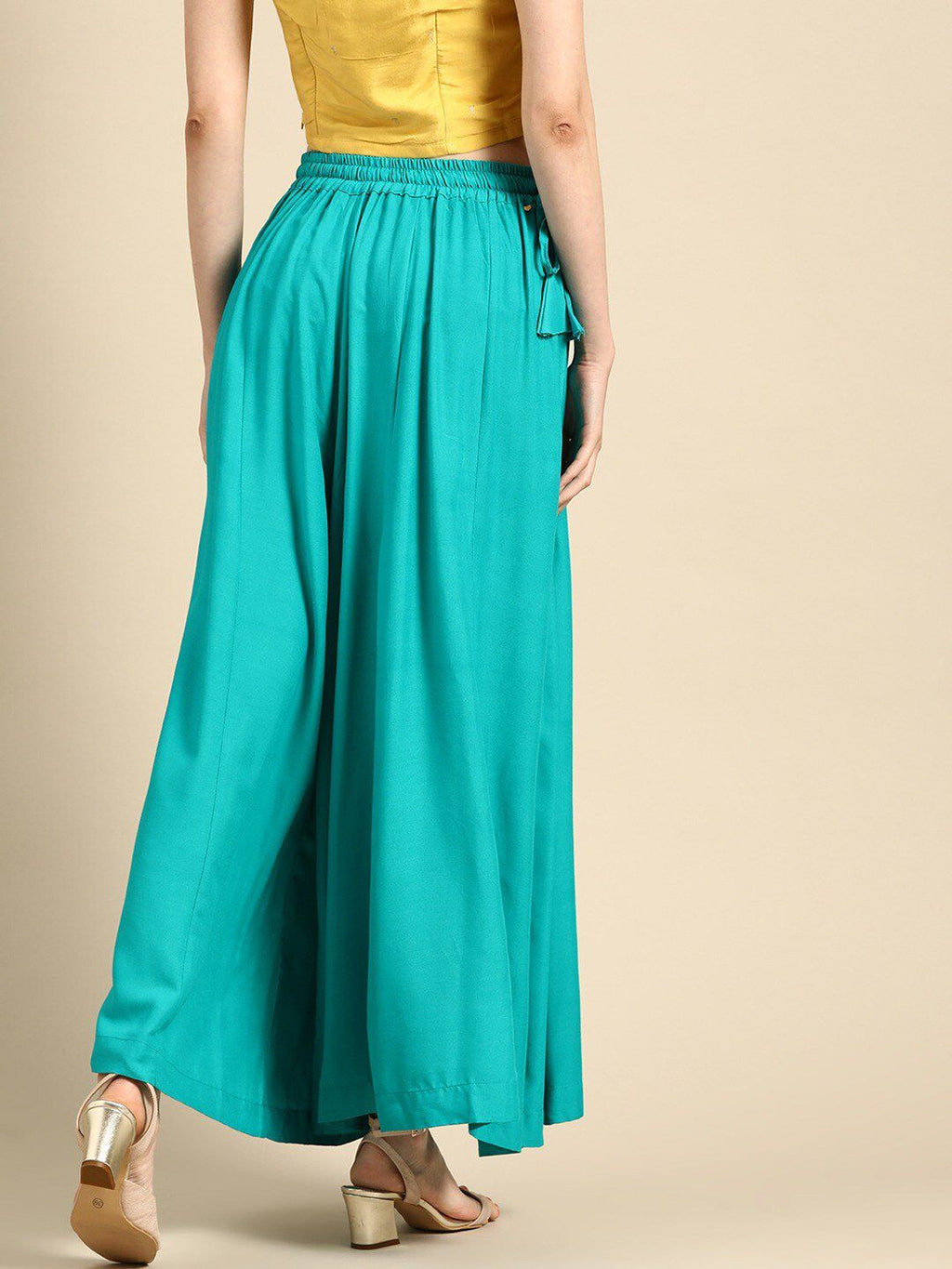 TAG 7 Women Flared Ethnic Palazzos | Grocsy