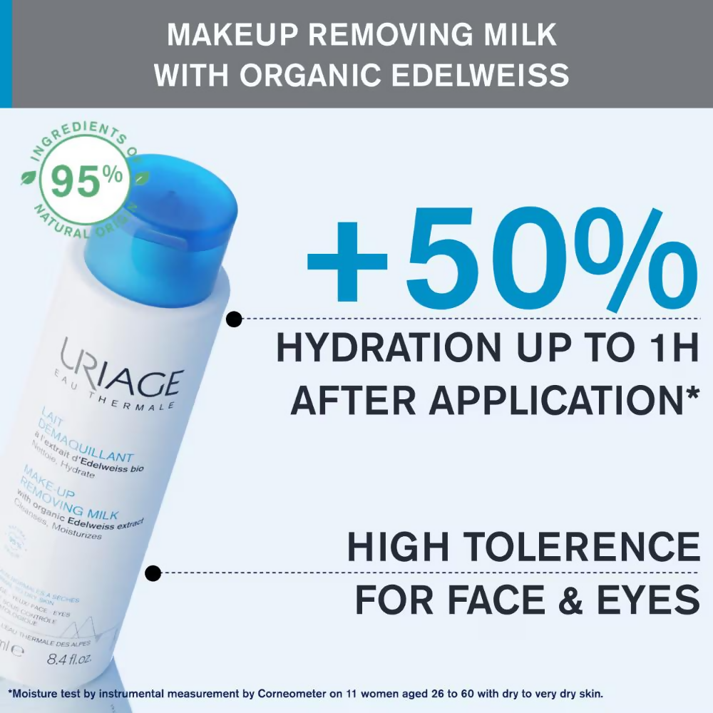 Uriage Makeup Removing Milk Gently Removes Makeup From Face & Eyes | Grocsy