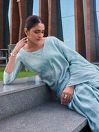 Tikhi Imli Geometric Printed Saree With Tassels | Grocsy