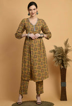 Joban Fashion Mustard Maslin Kurta Set | Grocsy