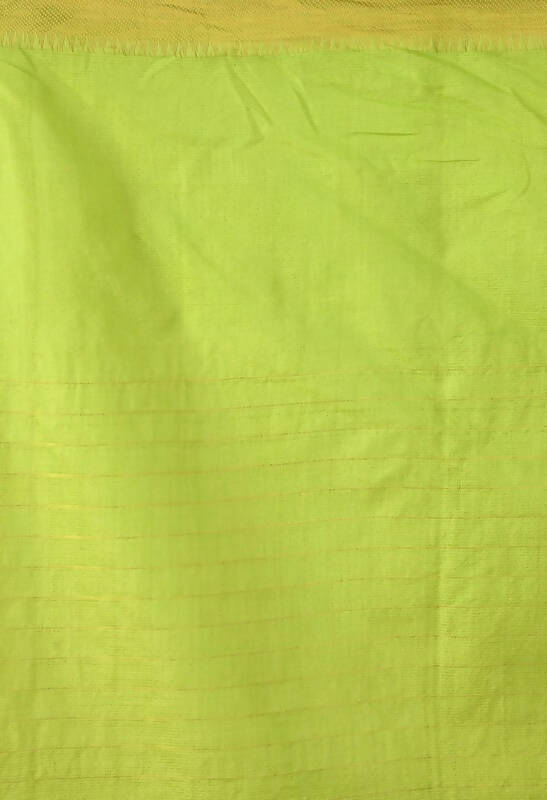 Mominos Fashion Moeza Parrot Green Bhagalpuri Handloom Silk Raj Shree Saree with unstitched Blouse piece | Grocsy