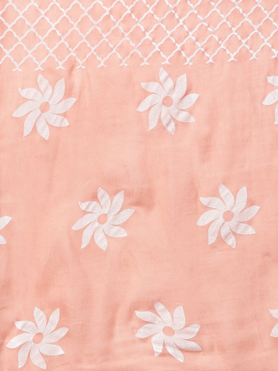 Aks Floral Printed Pure Cotton Straight Kurta With Palazzos & Dupatta | Grocsy