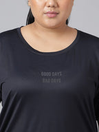 MKH Plus Size Typography Printed Dri-FIT Sports T-Shirt | Grocsy