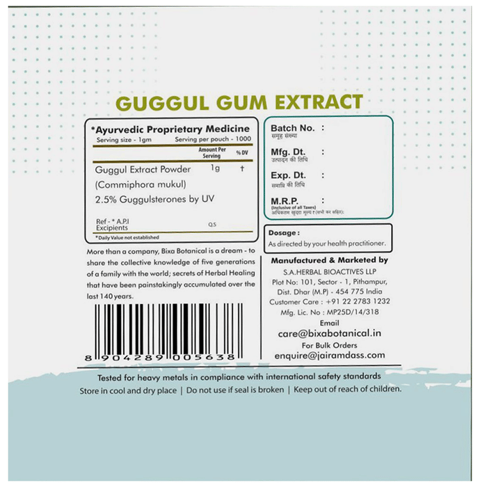 Bixa Botanical Guggul Gum Extract Powder | Grocsy
