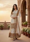 Teeya Creation Multi Color Star Georgette Heavy Embroidery Work Functional Wear Salwar Suit | Grocsy
