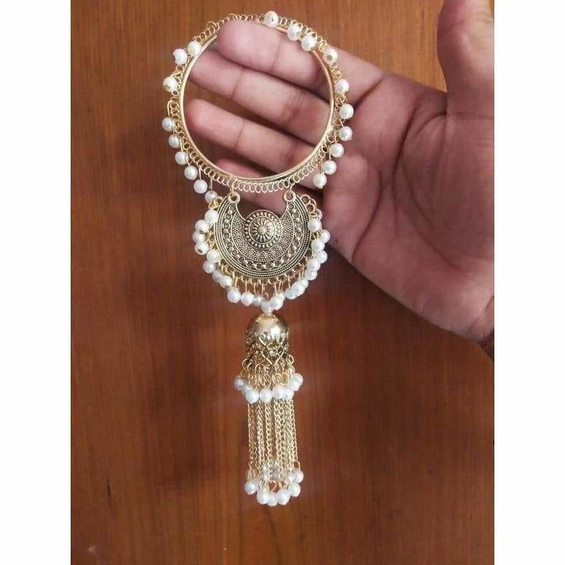MS Fashion India Gold Color With White Pearls Party Wear Latkan Bangles | Grocsy