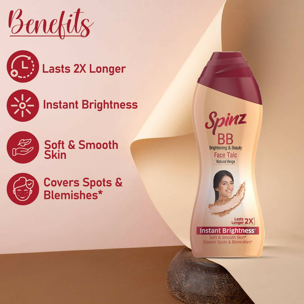 Spinz BB Brightening & Beauty Face Talc - Natural Beige | Grocsy