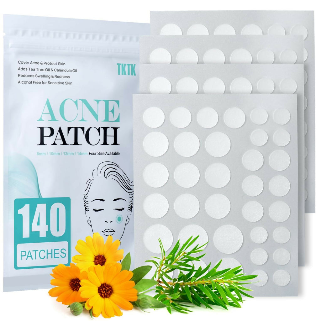 TKTK Acne Patch Pimple Patch - Acne Absorbing Cover Patch, Hydrocolloid Invisible Acne Patches For Face Zit Patch Acne Dots Tea Tree, Calendula Oil | Grocsy