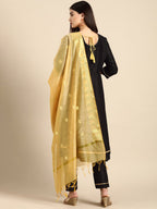 All About You Women Black Printed Regular Kurta with Trousers & With Dupatta | Grocsy