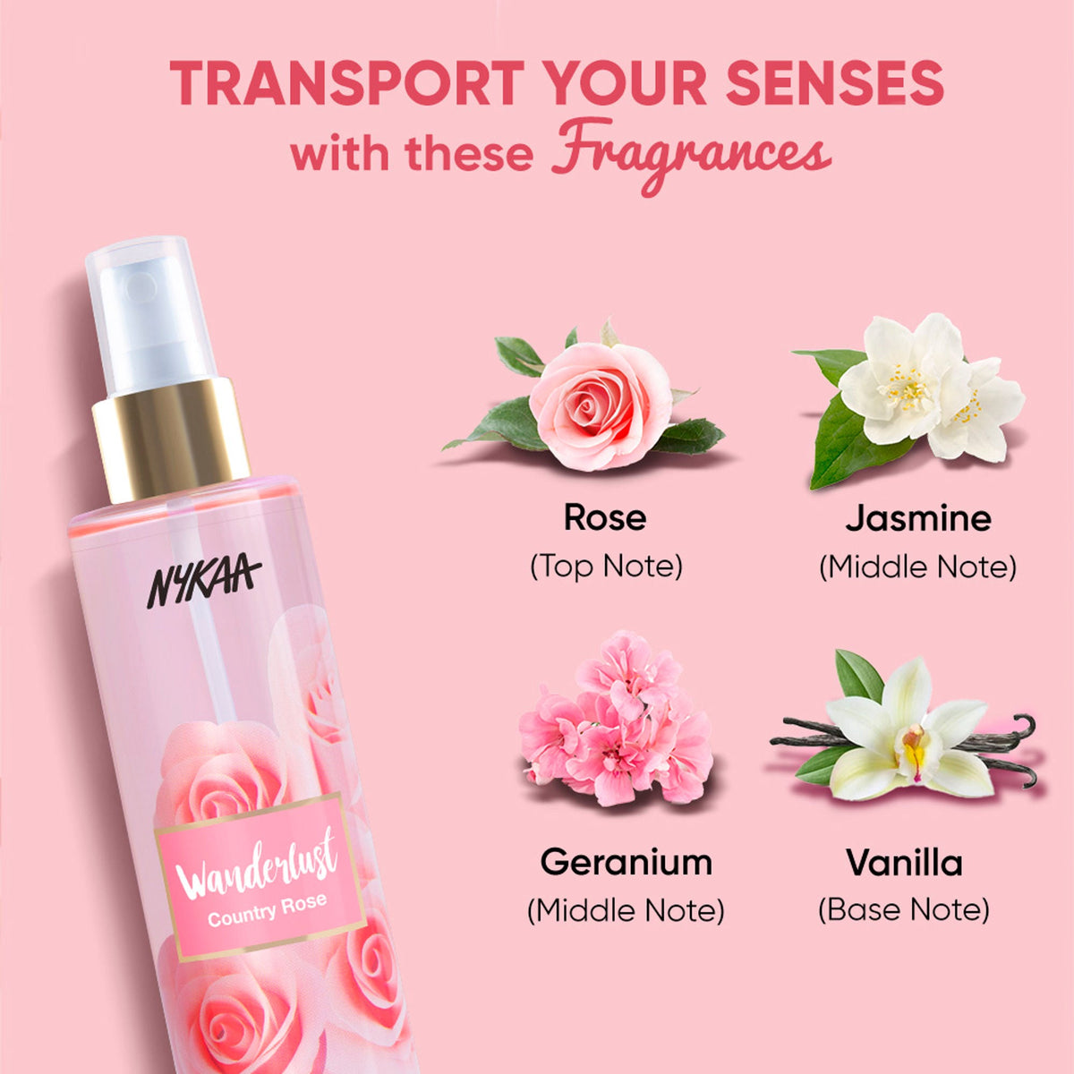 Wanderlust Fragrance Mist For Her - Country Rose | Grocsy